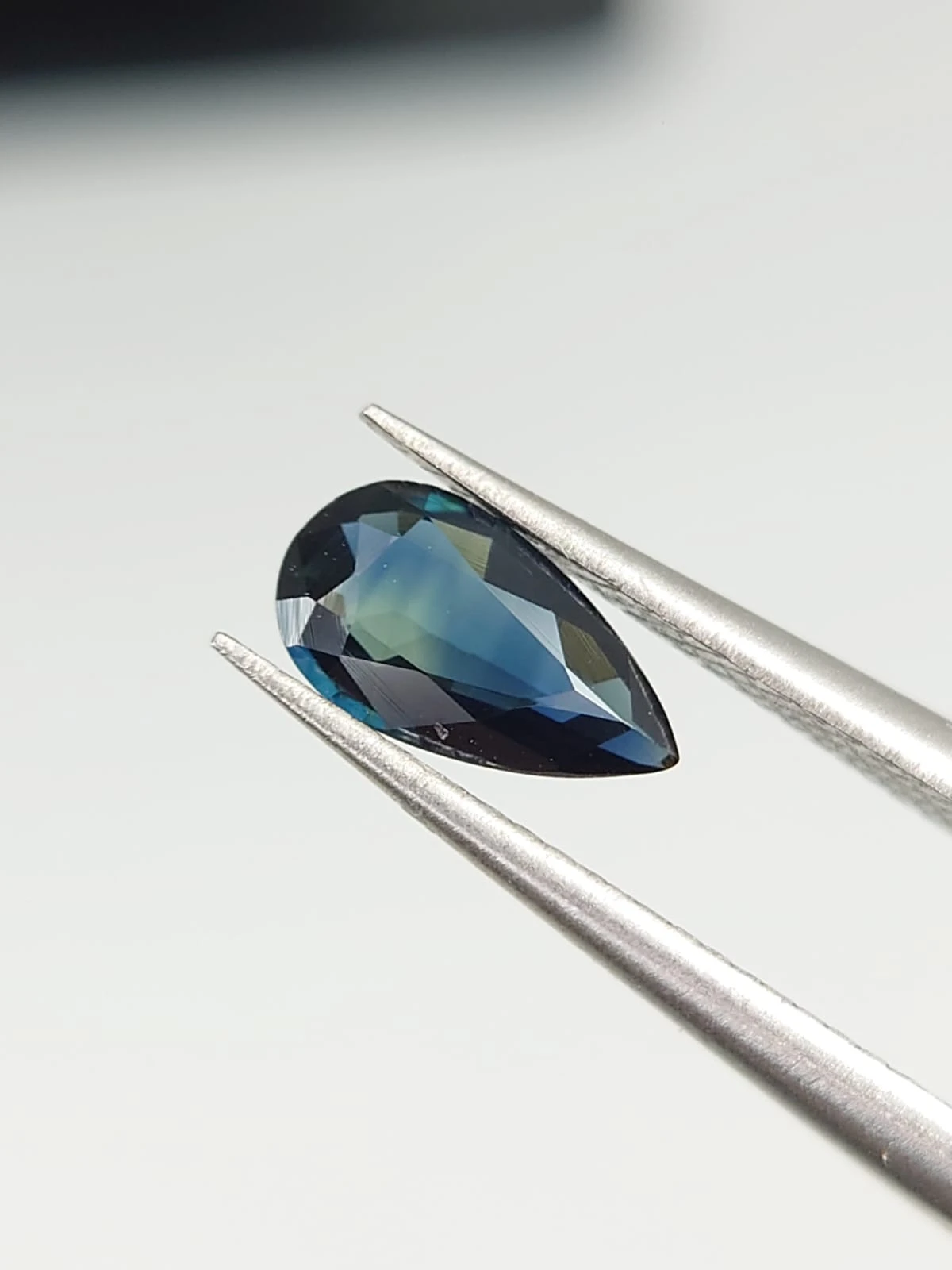 0.6ct Pear Shaped Natural Teal Sapphire from Nigeria — view 4